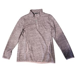 Akewei Pink Quarter Zip 2 Pocket Lightweight Sweatshirt Size Large